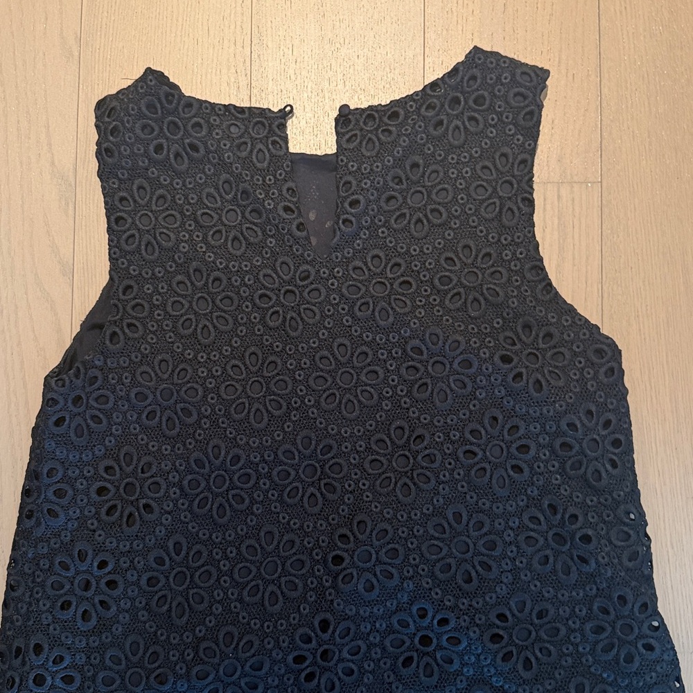 HILLHOUSE BLACK Sleeveless Eyelet Sheath Dress - Picture 3 of 3